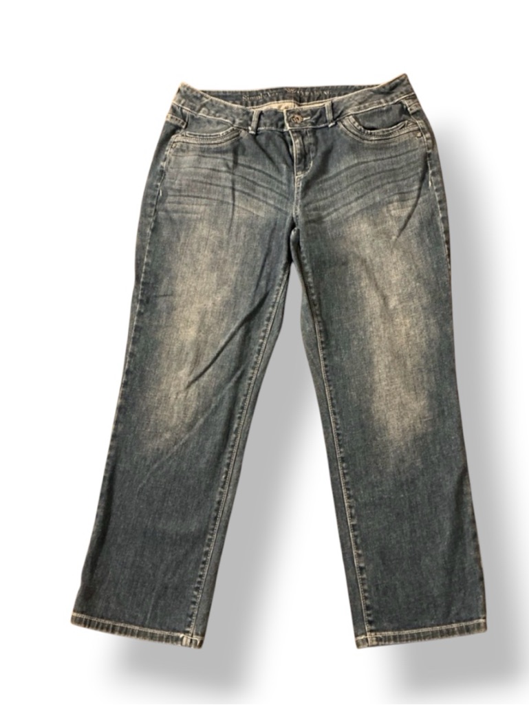 Vera Wang Straight Leg Cropped Jeans